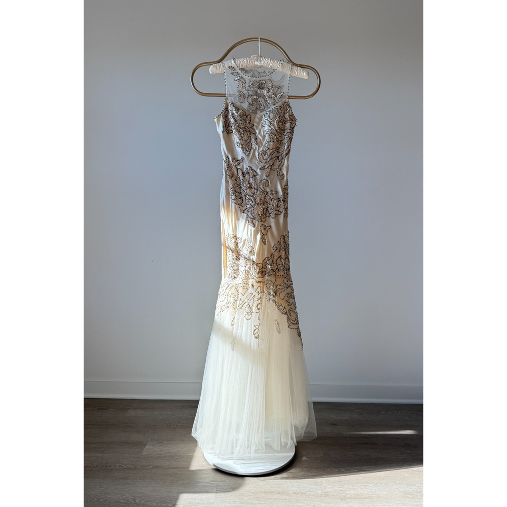 Vintage Cache Dress Y2K 90s Whimsical Silk Beaded Fairy Bridal Wedding NWT 4 S